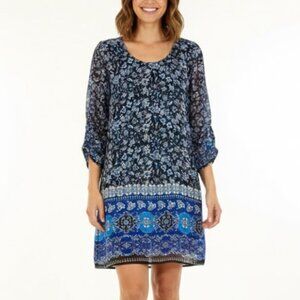 Speckless Women's Floral Black Blue Dress Size‎ Medium